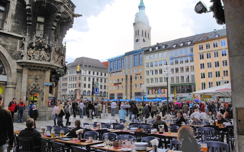 11 - Marienplatz, the central square in Munich, Germany, featuring the New Town Hall
